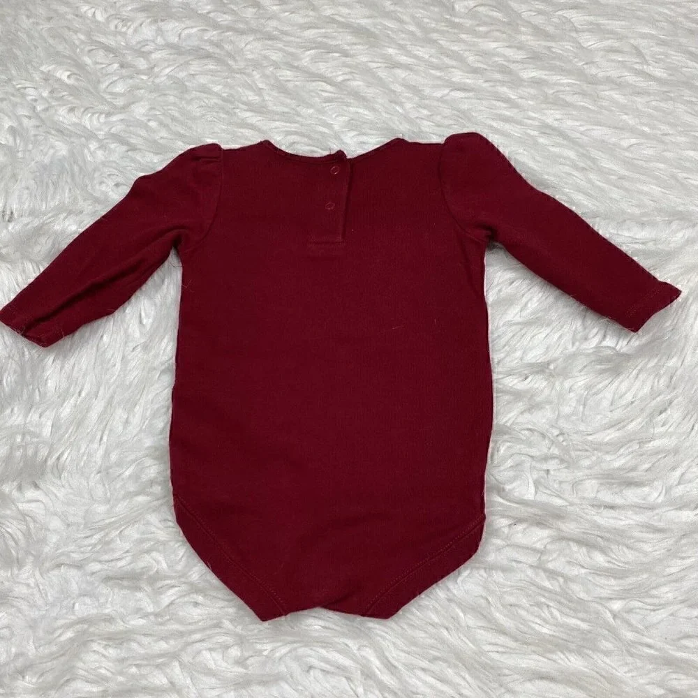 Gymboree Bodysuit 3-6 Months Red Plaid Bow Christmas Holiday Traditions